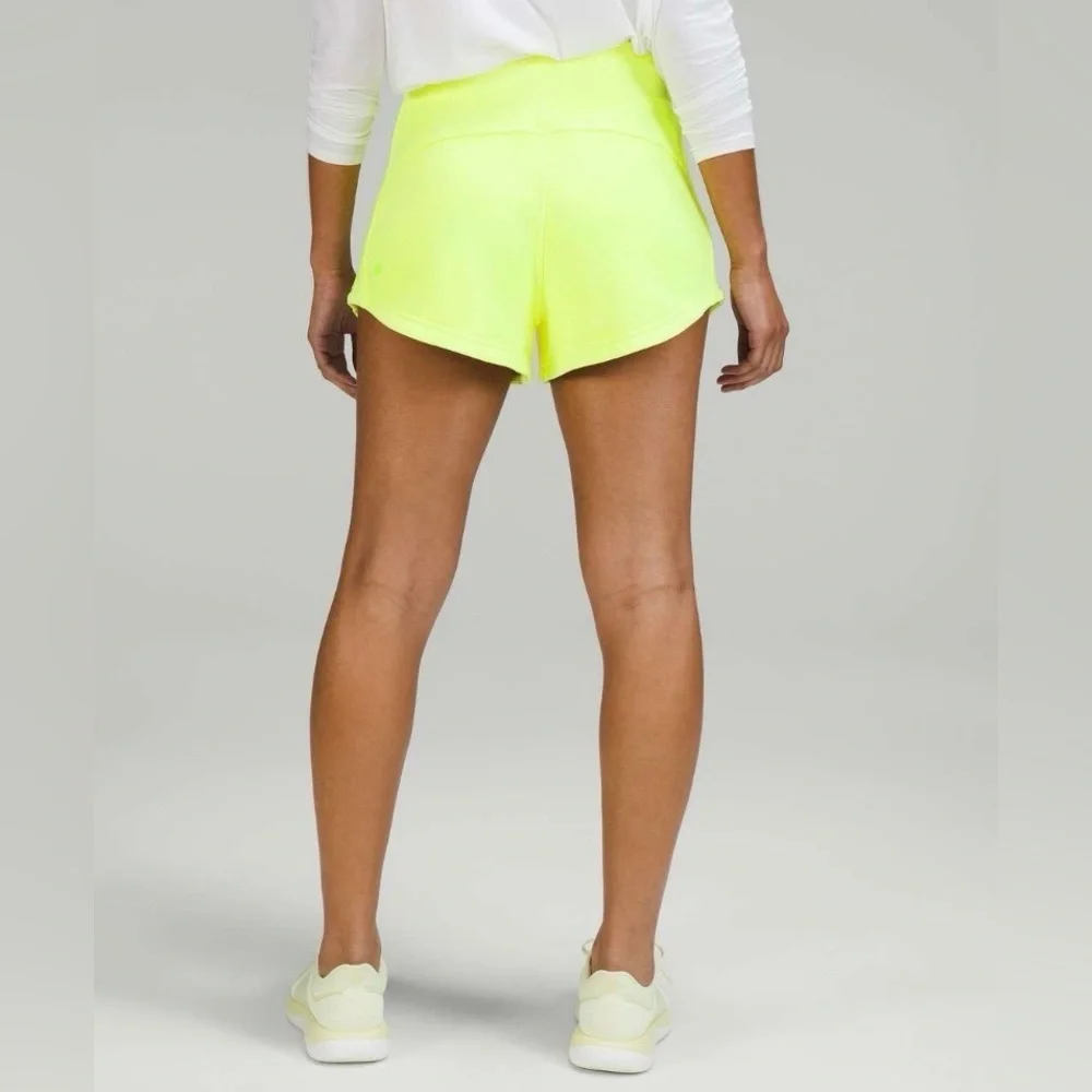 Lululemon Inner Glow High-Rise Shorts 3” Neon Wash Yellow Size 4 NWT